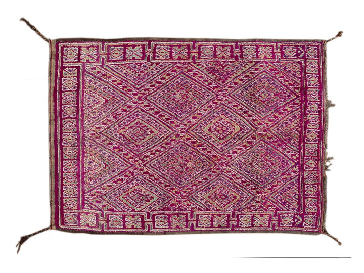 Vintage Dark Purple Moroccan Tribal Wool Rug, 6 x 9