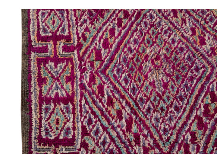Vintage Dark Purple Moroccan Tribal Wool Rug, 6 x 9