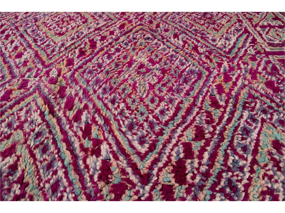 Vintage Dark Purple Moroccan Tribal Wool Rug, 6 x 9