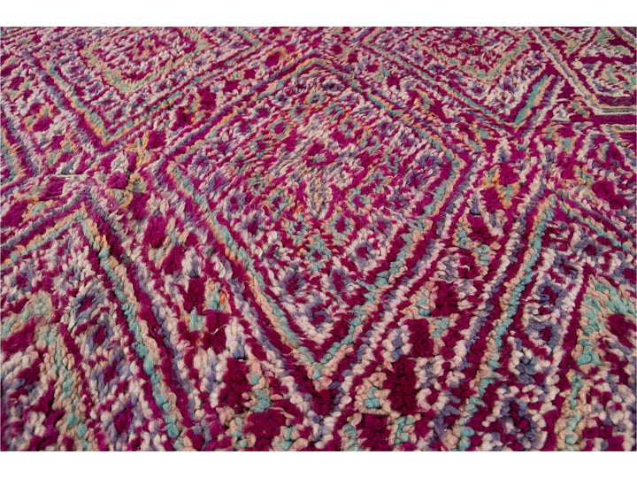 Vintage Dark Purple Moroccan Tribal Wool Rug, 6 x 9