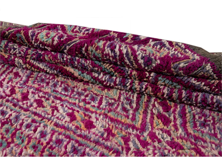 Vintage Dark Purple Moroccan Tribal Wool Rug, 6 x 9