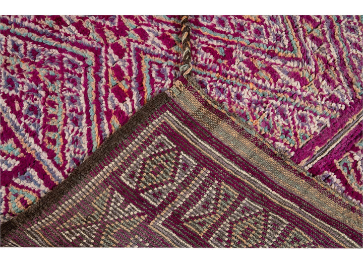 Vintage Dark Purple Moroccan Tribal Wool Rug, 6 x 9
