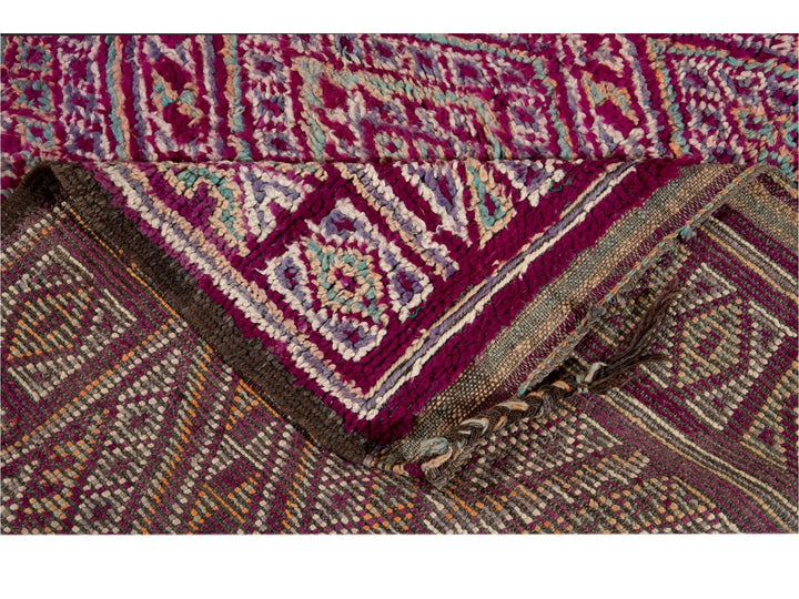 Vintage Dark Purple Moroccan Tribal Wool Rug, 6 x 9
