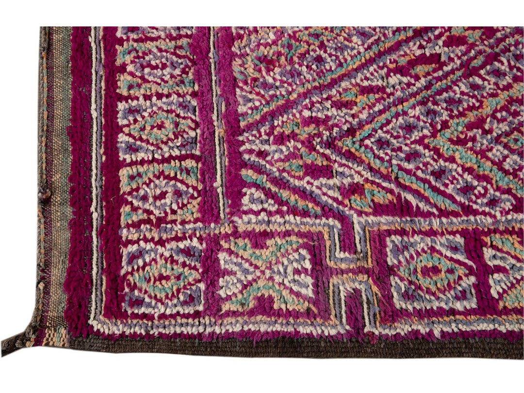 Vintage Dark Purple Moroccan Tribal Wool Rug, 6 x 9