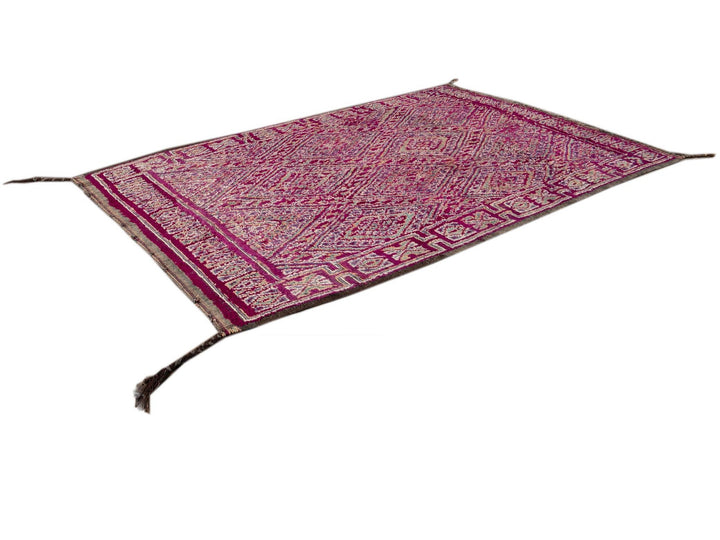 Vintage Dark Purple Moroccan Tribal Wool Rug, 6 x 9
