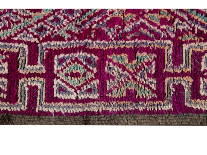 Vintage Dark Purple Moroccan Tribal Wool Rug, 6 x 9