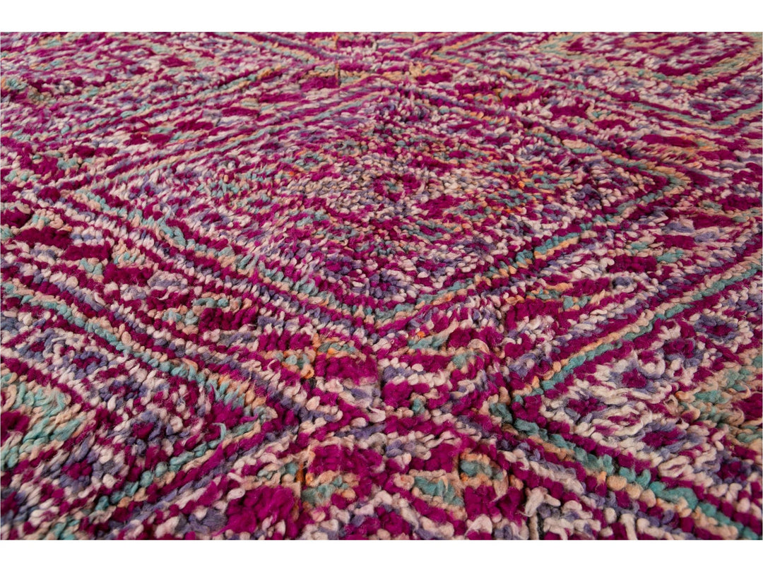 Vintage Dark Purple Moroccan Tribal Wool Rug, 6 x 9