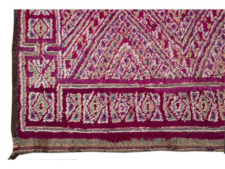 Vintage Dark Purple Moroccan Tribal Wool Rug, 6 x 9