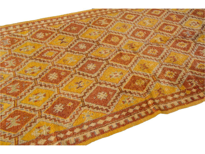 Vintage Moroccan Tribal Wool Rug 4 X 11