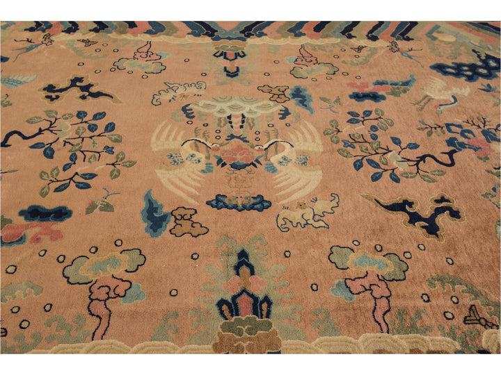 Antique Peking Chinese Wool Rug 9 X 12