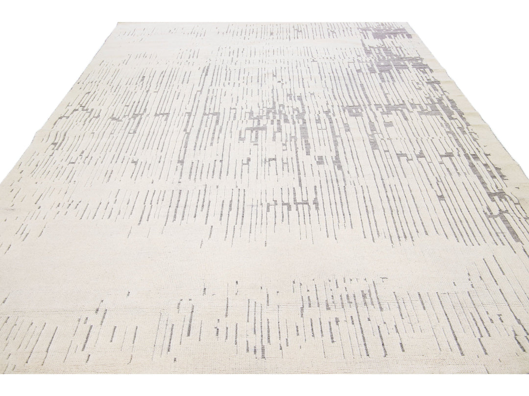 Modern Moroccan Wool Rug 9 X 12