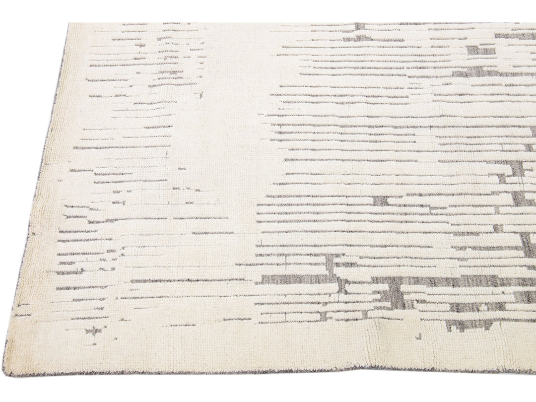 Modern Moroccan Wool Rug 9 X 12