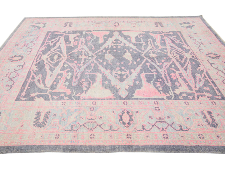 Modern Oushak Wool Rug 8 X 11
