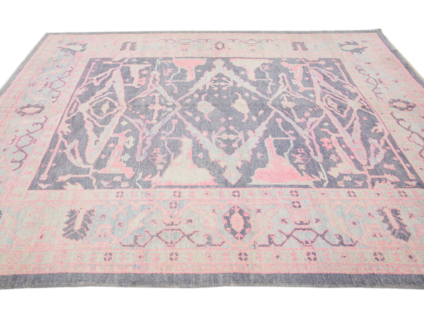 Modern Oushak Wool Rug 8 X 11