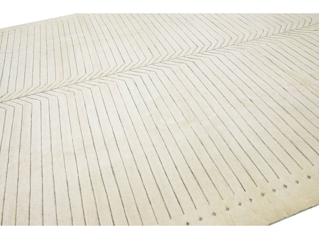 Modern Moroccan Wool Rug 12 X 15