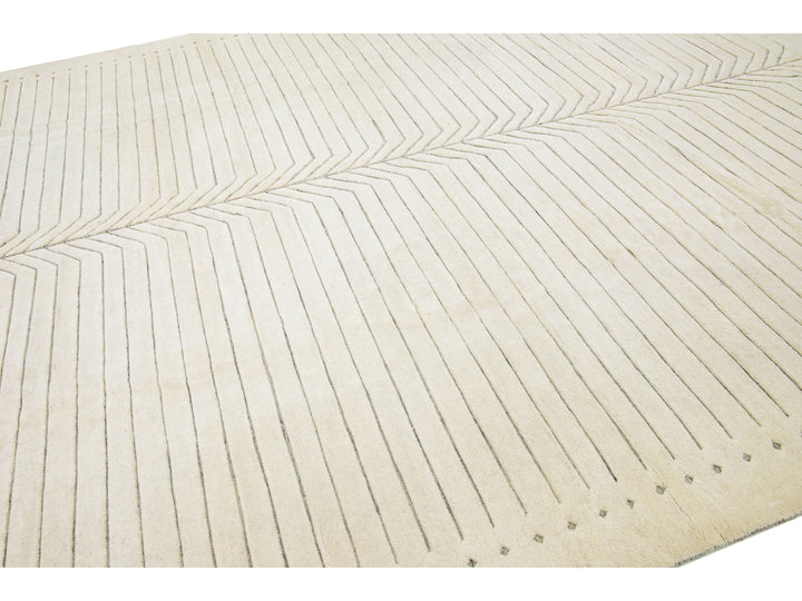 Modern Moroccan Wool Rug 12 X 15