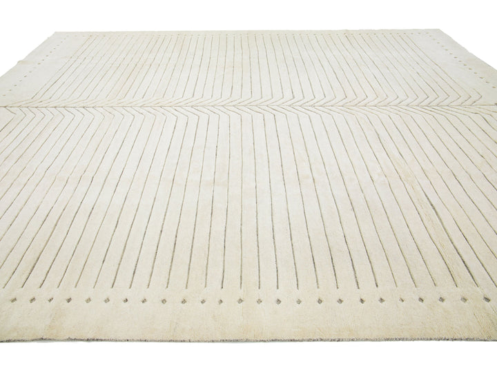 Modern Moroccan Wool Rug 12 X 15