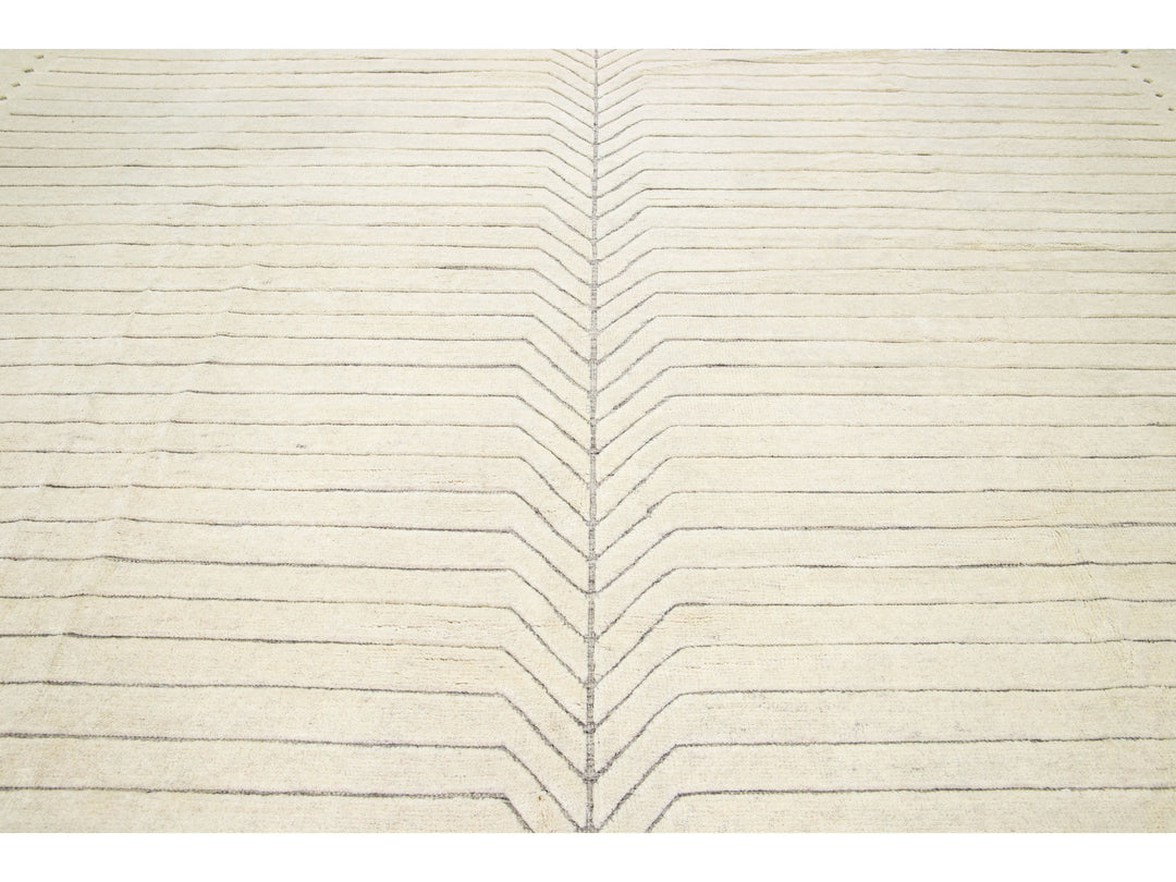 Modern Moroccan Wool Rug 12 X 15