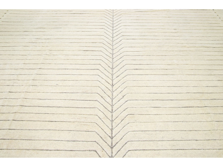 Modern Moroccan Wool Rug 12 X 15