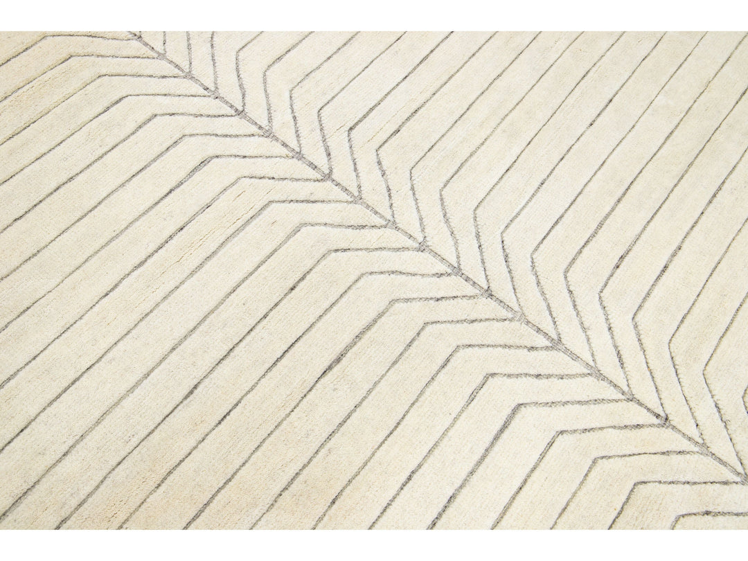 Modern Moroccan Wool Rug 12 X 15