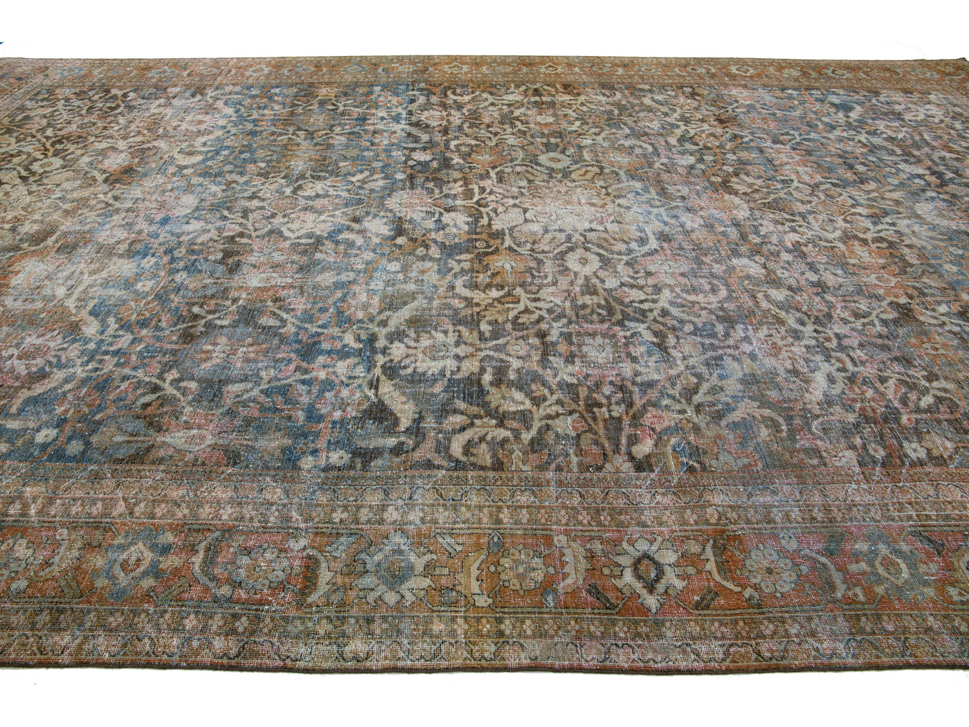 Antique Mahal Wool Rug 13 X 22