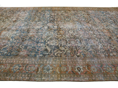 Antique Mahal Wool Rug 13 X 22