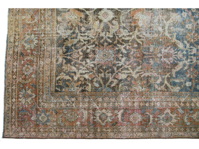 Antique Mahal Wool Rug 13 X 22