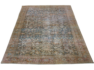 Antique Mahal Wool Rug 13 X 22