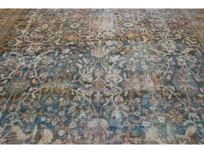 Antique Mahal Wool Rug 13 X 22