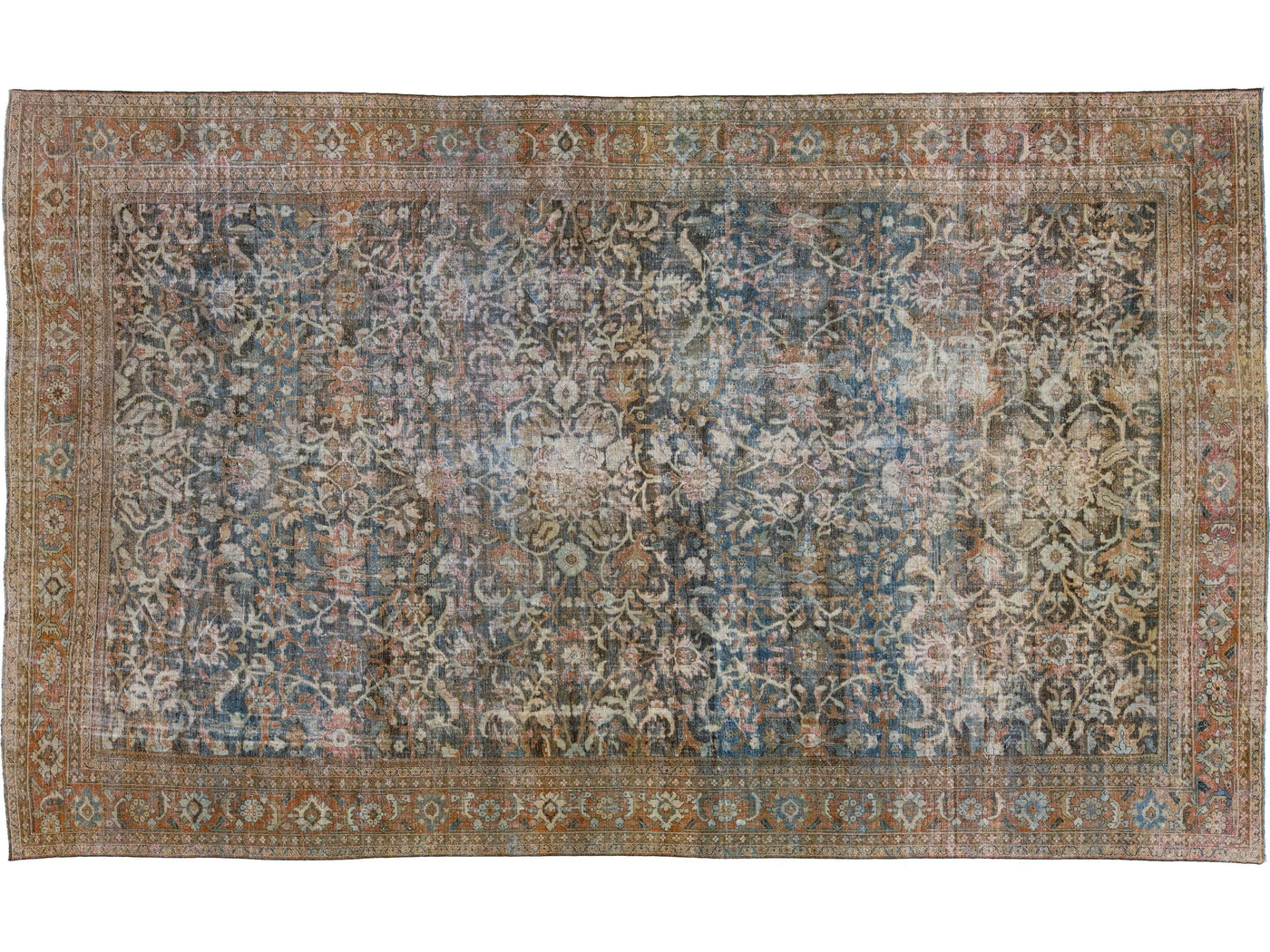 Antique Mahal Wool Rug 13 X 22