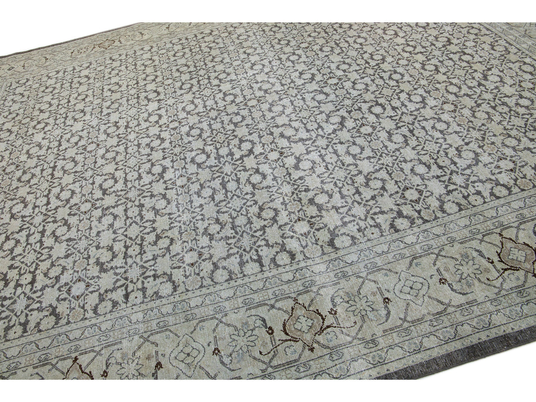 Antique Tabriz Wool Rug 11 X 13
