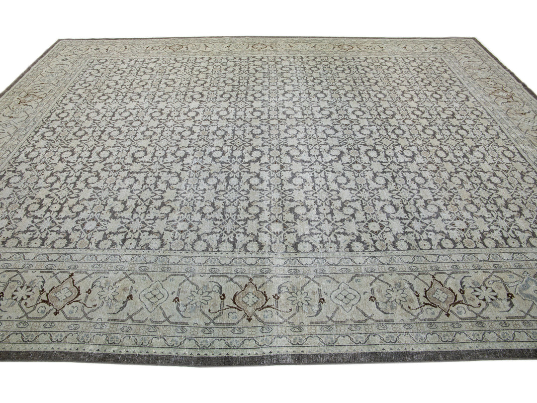 Antique Tabriz Wool Rug 11 X 13