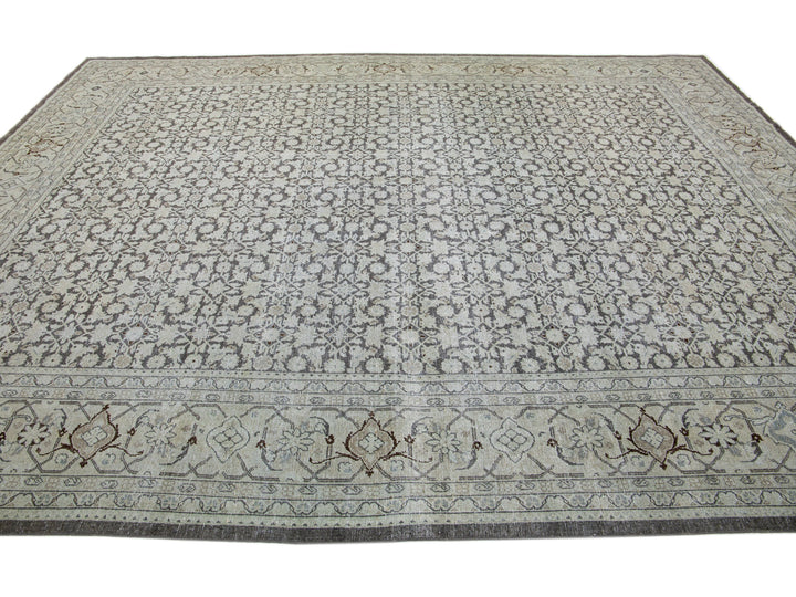 Antique Tabriz Wool Rug 11 X 13