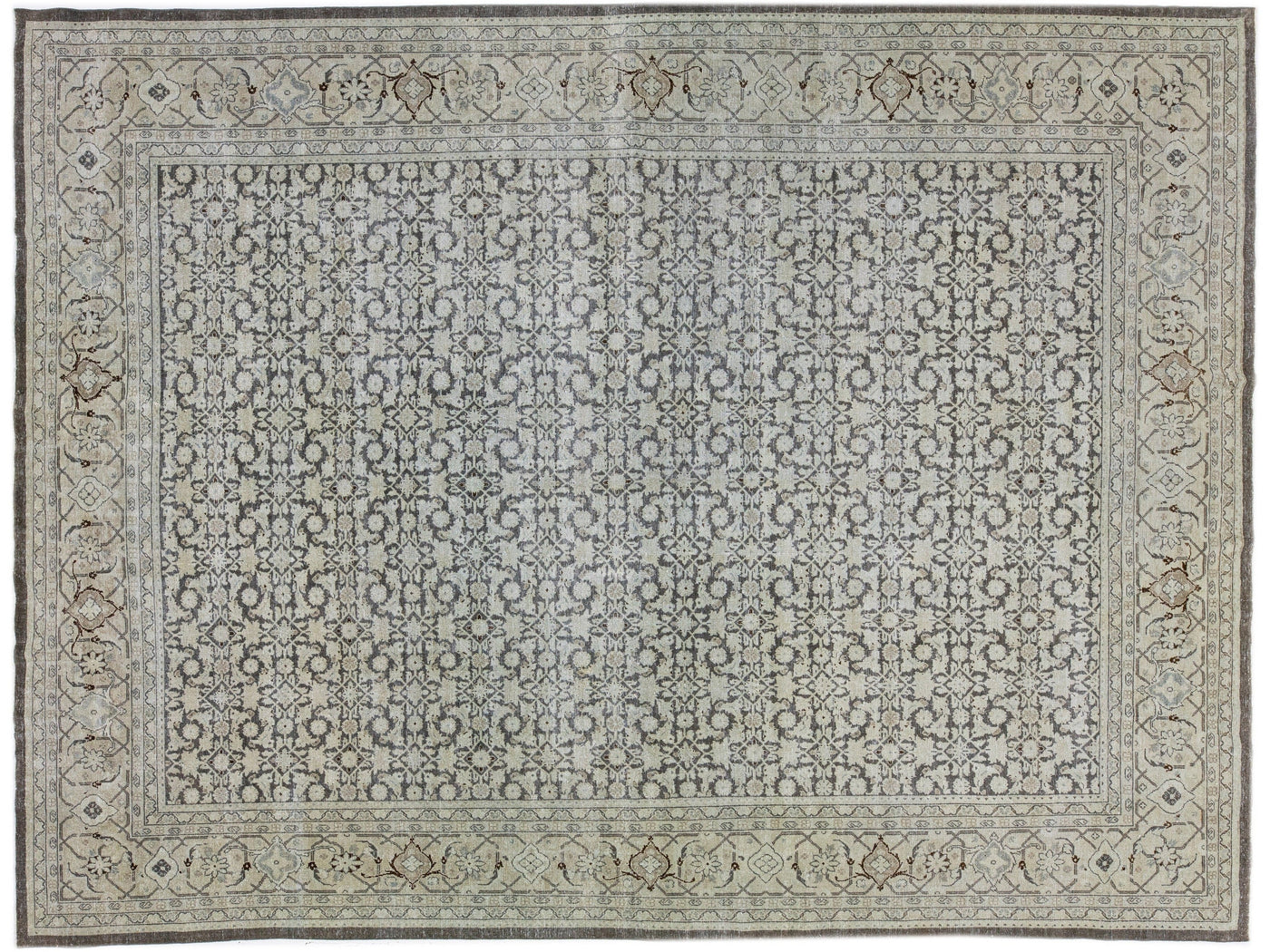 Antique Tabriz Wool Rug 11 X 13