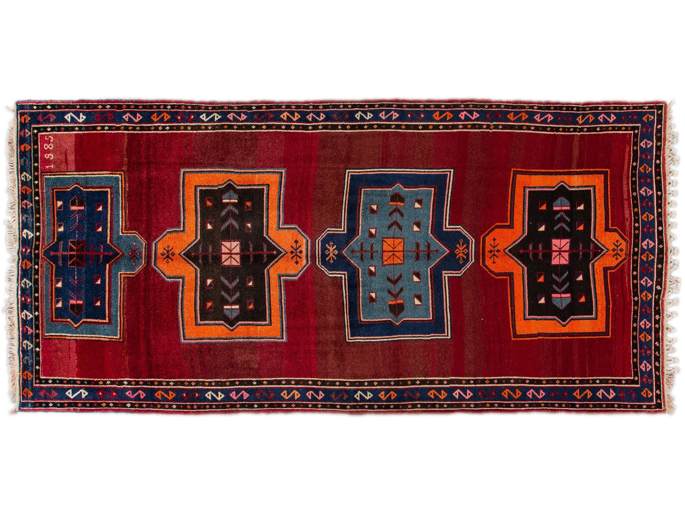 Vintage Turkish Tribal Wool Runner 8 X 16