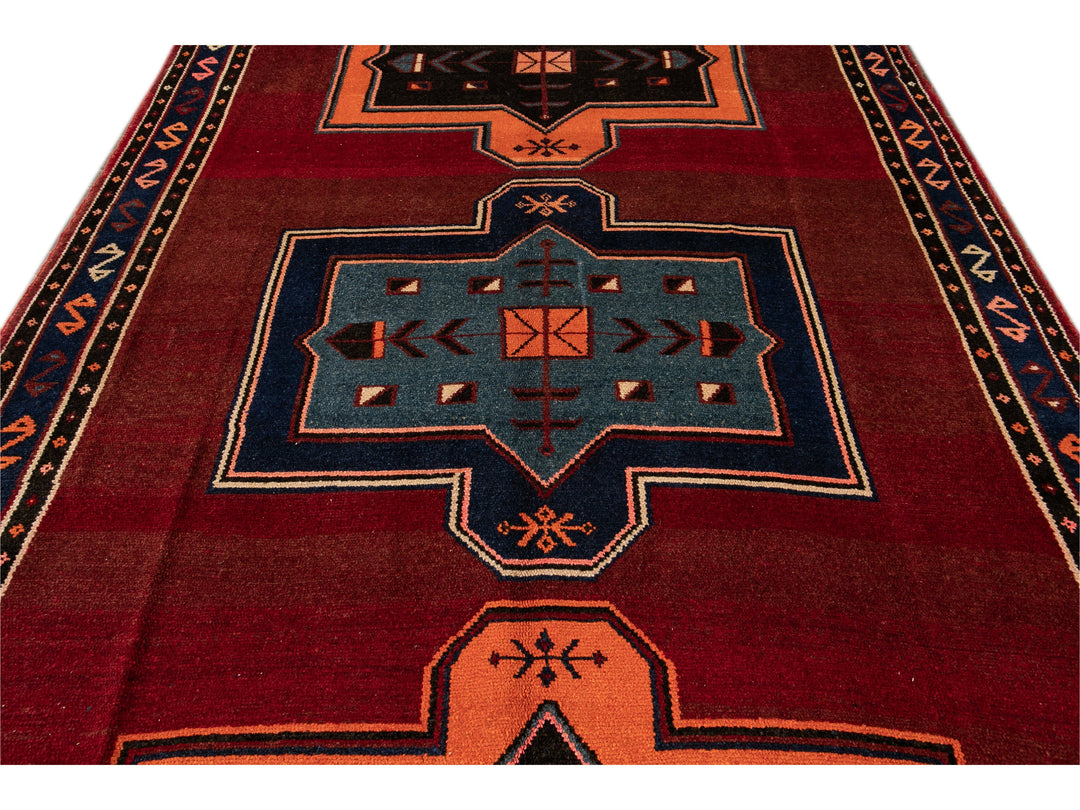 Vintage Turkish Tribal Wool Runner 8 X 16