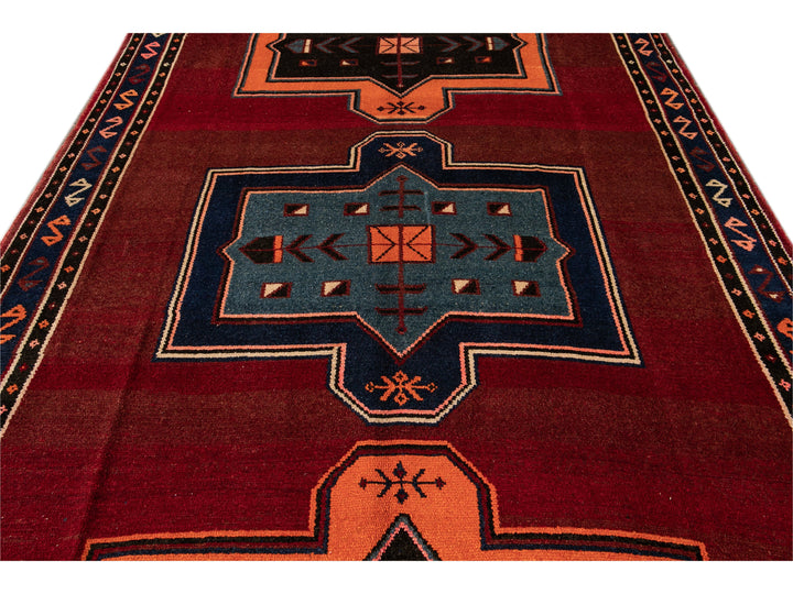 Vintage Turkish Tribal Wool Runner 8 X 16