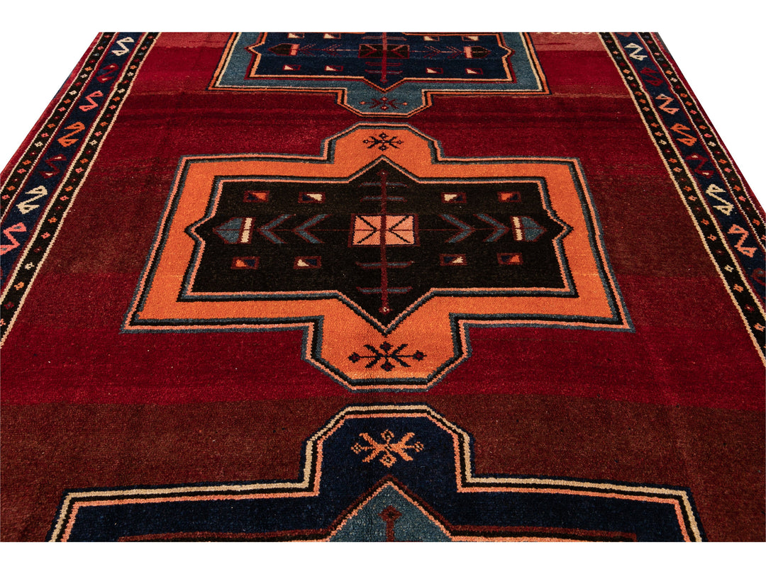 Vintage Turkish Tribal Wool Runner 8 X 16