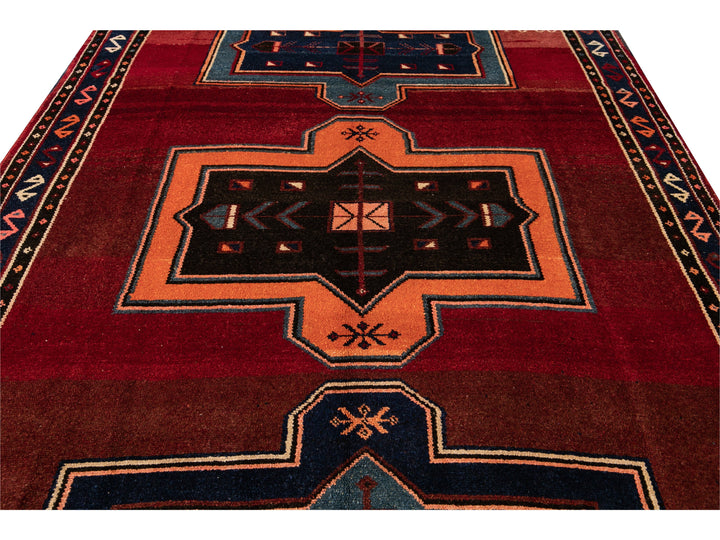 Vintage Turkish Tribal Wool Runner 8 X 16