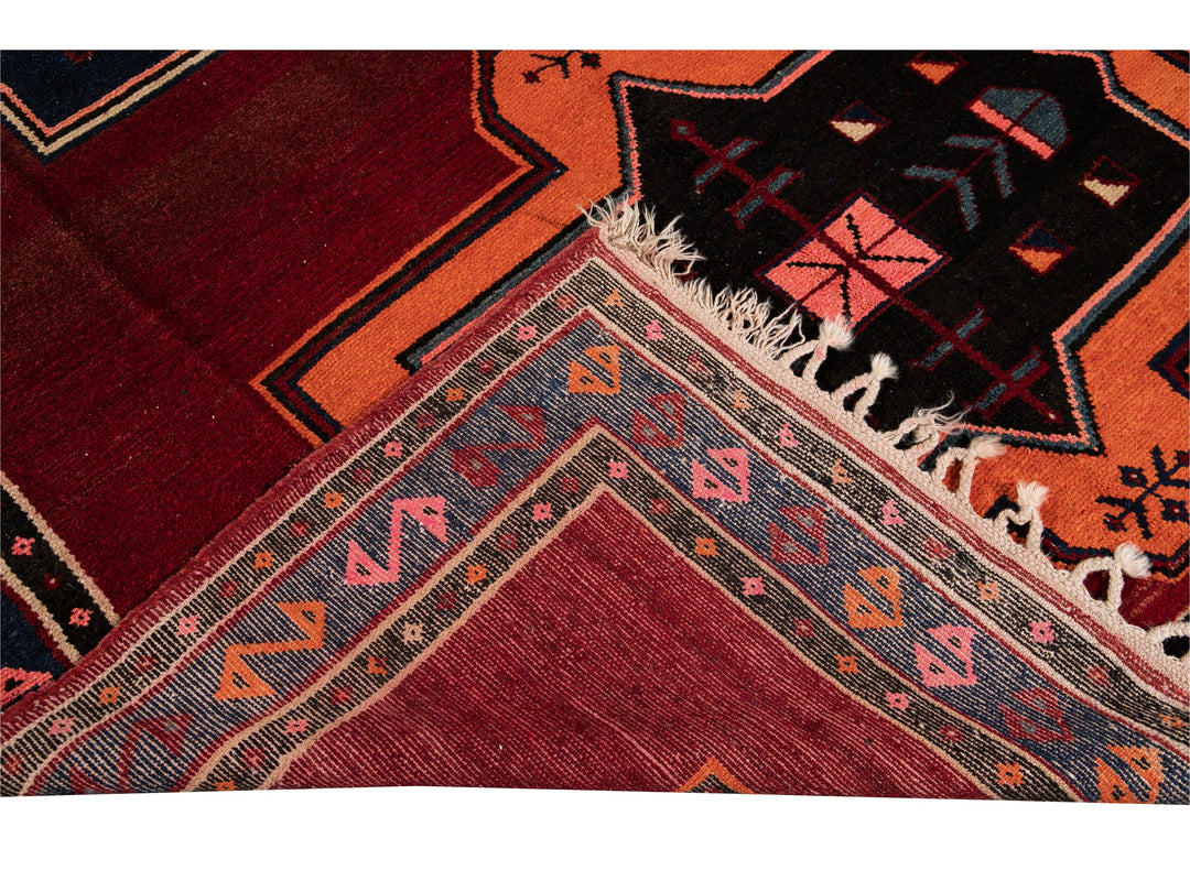 Vintage Turkish Tribal Wool Runner 8 X 16