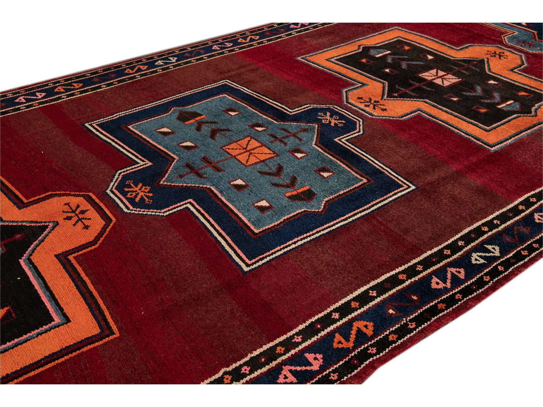 Vintage Turkish Tribal Wool Runner 8 X 16