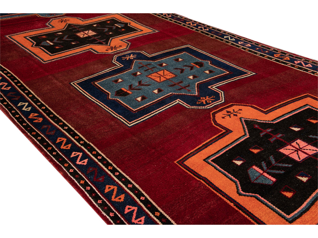 Vintage Turkish Tribal Wool Runner 8 X 16