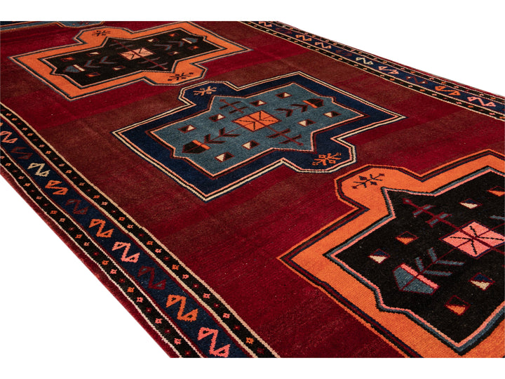 Vintage Turkish Tribal Wool Runner 8 X 16