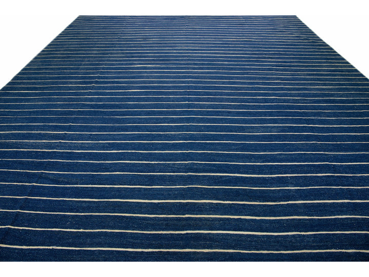 Modern Kilim Wool Rug 14 X 17