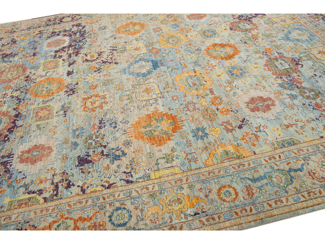 Modern Tabriz Wool Rug 10 X 13
