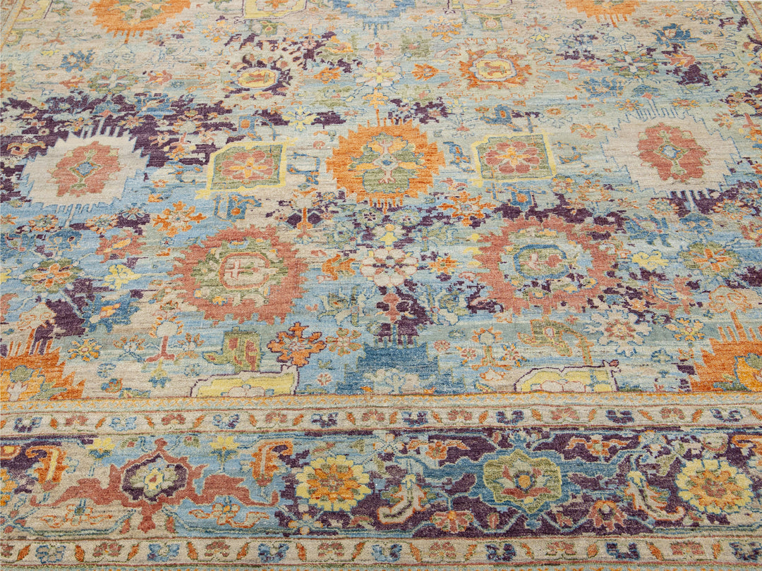Modern Tabriz Wool Rug 10 X 13