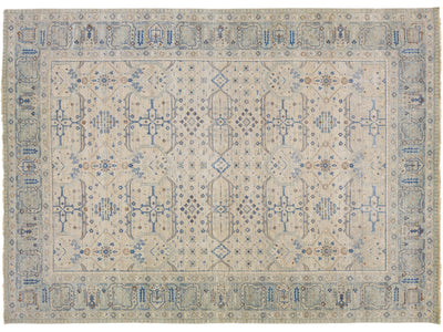 Modern Indian Artisan Wool Rug 10 x 14