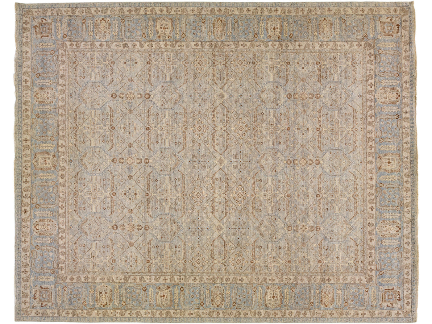 Modern Indian Artisan Wool Rug 13 x 16