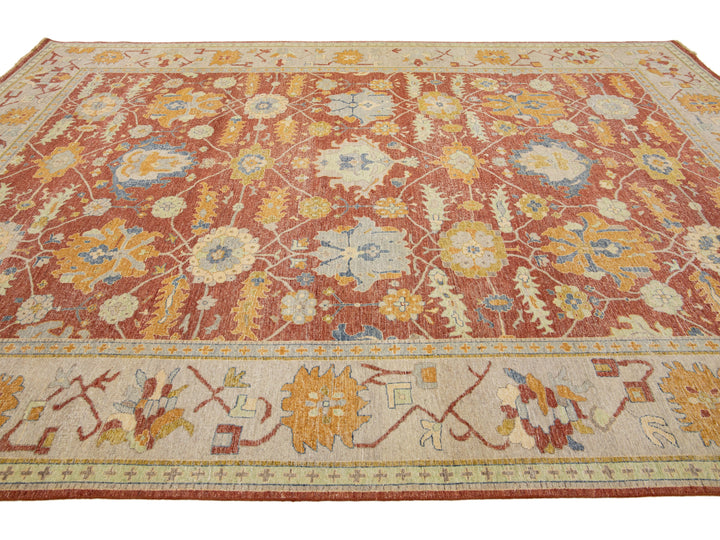 Modern Indian Artisan Wool Rug 10 x 13