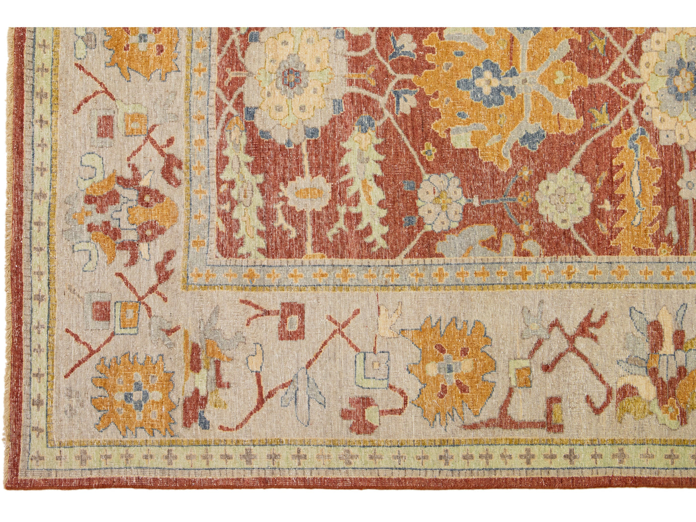 Modern Indian Artisan Wool Rug 10 x 13